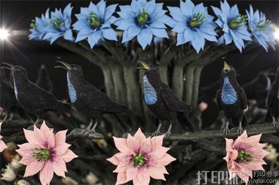 知名英国艺术家展出3D打印西洋镜作品 完美展现繁花与群鸟之美