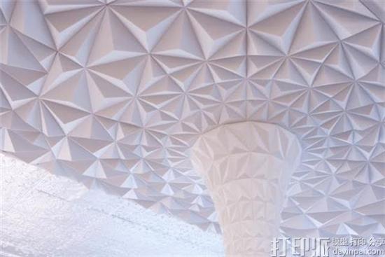 加拿大美发沙龙在天花板上安装11 x 5英尺的大型3D打印灯具