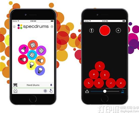 研究生开发出3D打印音乐指环Specdrums 触摸不同颜色进行播放