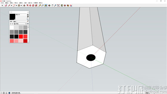 SketchUp建模教程——绘制铅笔的3D模型