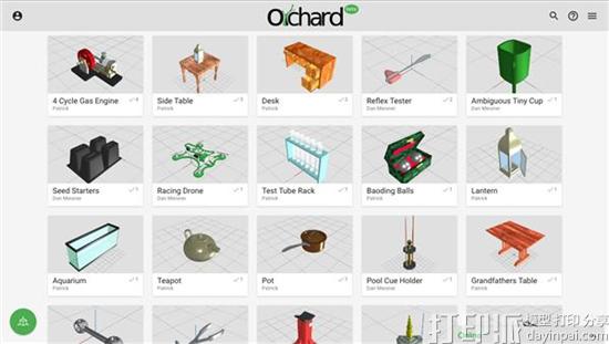 在线众包平台Orchard允许用户分享、编辑开源3D打印模型