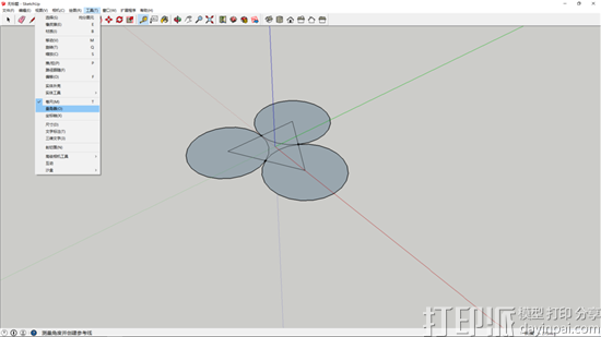 SketchUp软件建模教程：绘制一个蘑菇云的3D模型