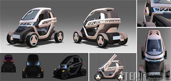 韩国公司KLIO Design 3D打印轻量级的小型智能未来概念车
