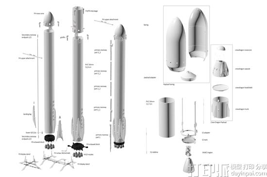 令人惊艳的处女作：德国动画师制作出3D打印Space X 火箭模型Oli