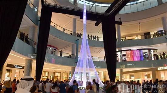 迪拜政府展示未来第一高楼——迪拜河港塔的3D打印10米微缩模型