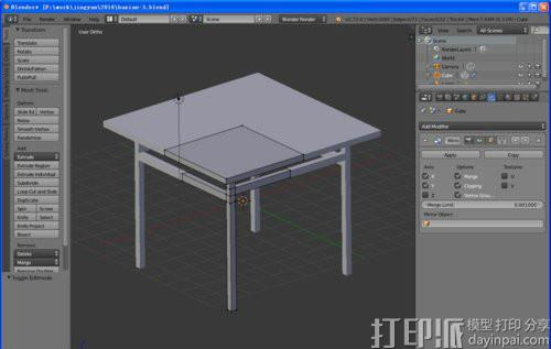 Blender建模教程 创建一个八仙桌 模型设计教程论坛 打印派