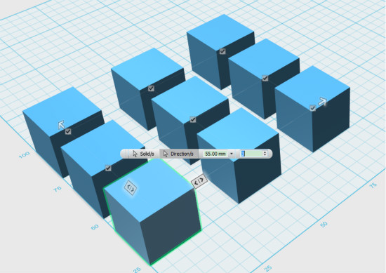 autodesk 123D中矩形阵列命令的使用方法