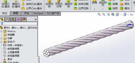 solidworks建模教程：绘制钢丝绳模型