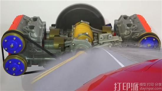 机械工程师3D打印斯巴鲁WRX引擎来演示四缸水平对置发动机的工作原理