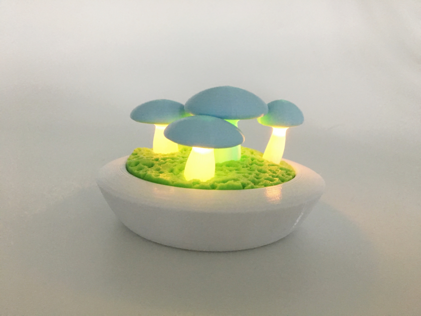3D打印七彩蘑菇灯，超级萌又实用