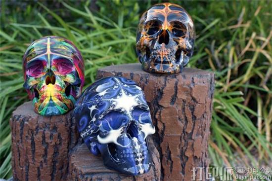 既惊艳又惊悚 美国专家推出印有分形图案的3D打印人类头骨骷髅模型