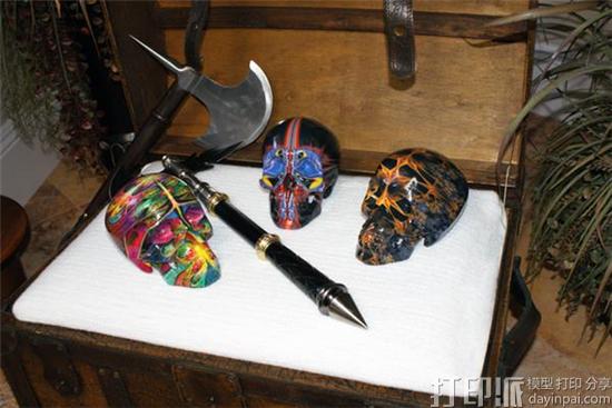 既惊艳又惊悚 美国专家推出印有分形图案的3D打印人类头骨骷髅模型