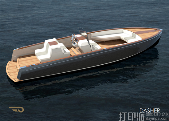 Hinckley展示全球首款全电动豪华游艇Dasher 装配有金属3D打印件