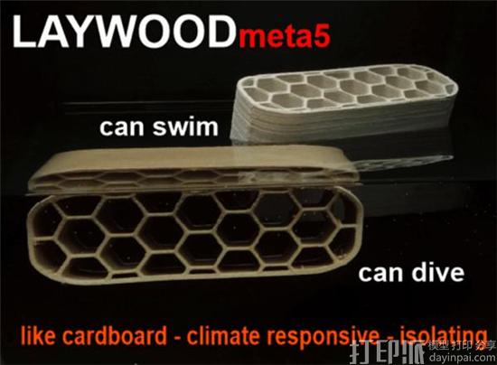 Kai Parthy推出了新的木质3D打印材料LAYWOODmeta5 能漂浮在水中