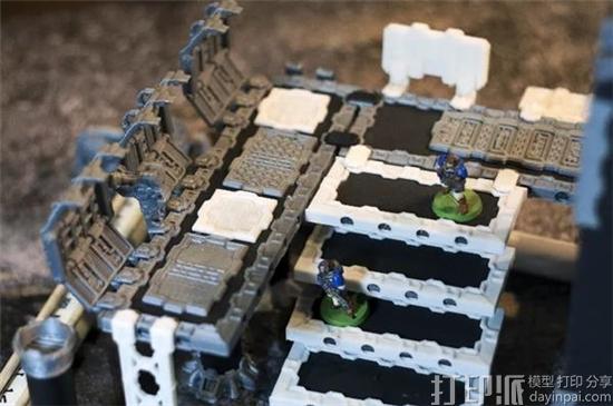 以未来科幻世界为主题的3D打印桌游场景模型正在众筹中