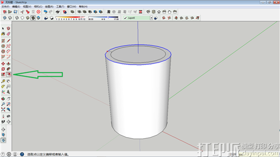 3D建模教程：用SketchUp软件设计一个空心圆柱模型