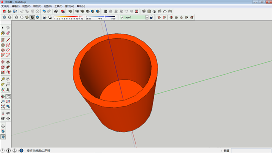 3D建模教程：用SketchUp软件设计一个空心圆柱模型