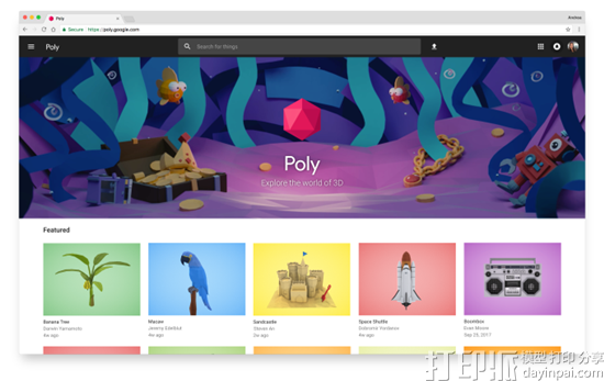 Google推出针对AR和VR应用的免费3D对象库Poly