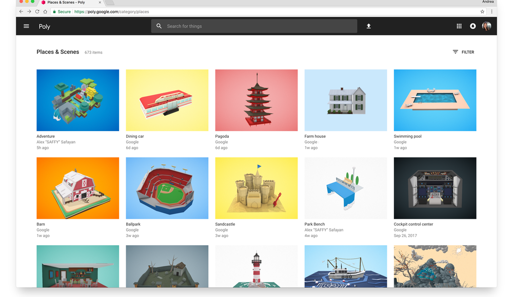 Google推出针对AR和VR应用的免费3D对象库Poly