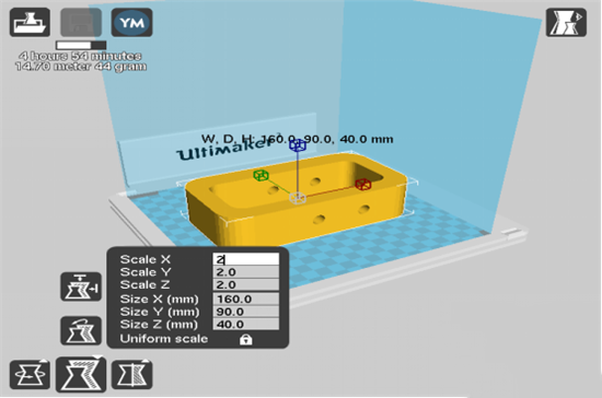 3D模型切片软件Cura使用技巧：对3D模型进行缩放