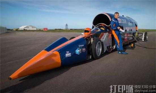 极速飞车 3D打印车头帮助Bloodhound汽车达到时速1600公里