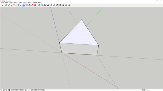 SketchUp草图大师建模教程：5步画出立体等边三角形3D模型