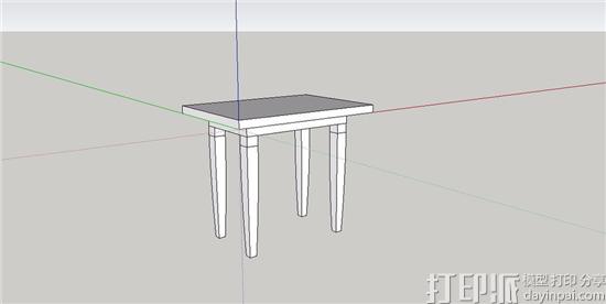 SketchUp草图大师建模教程：设计一个凳子的3D模型