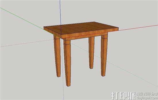 SketchUp草图大师建模教程：设计一个凳子的3D模型