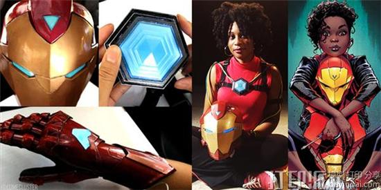 漫威委托艺术家打造3D打印的漫画版《钢铁侠》15岁黑人女主盔甲
