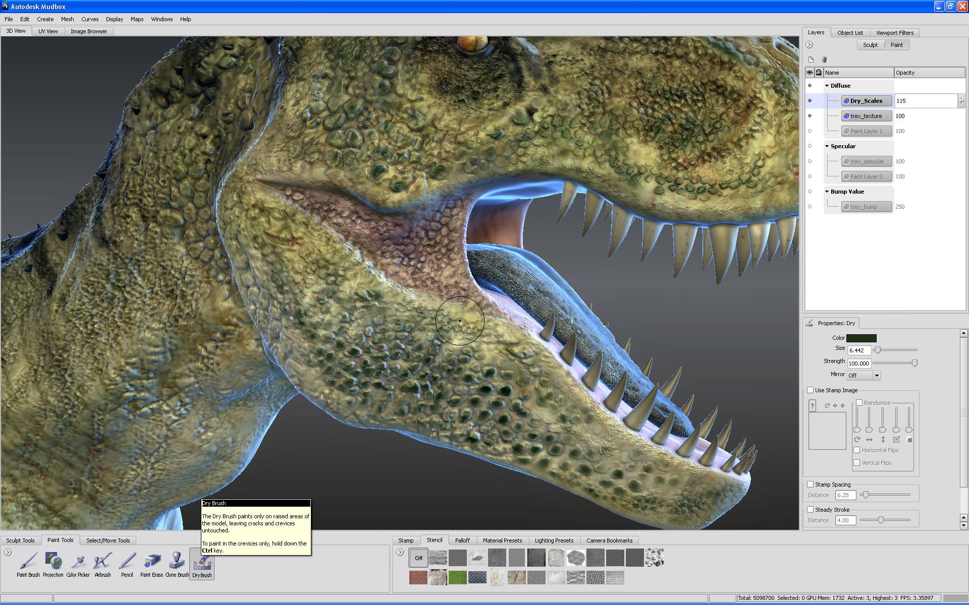 mudbox 中怎样控制色彩增益?