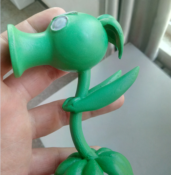 3D打印豌豆射手模型后期处理过程分享