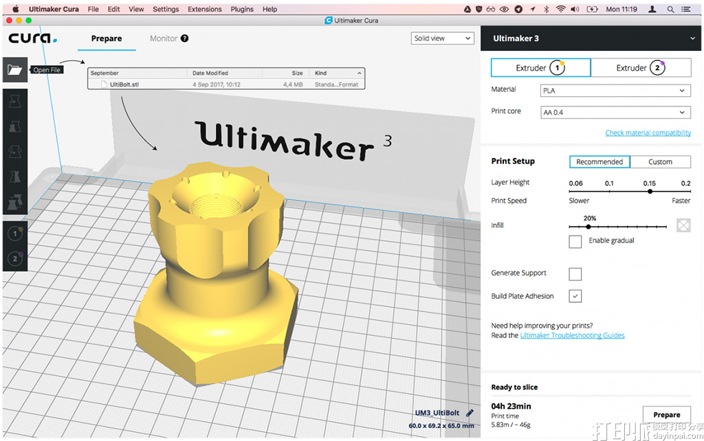 3D打印切片软件之 UltiMaker Cura 